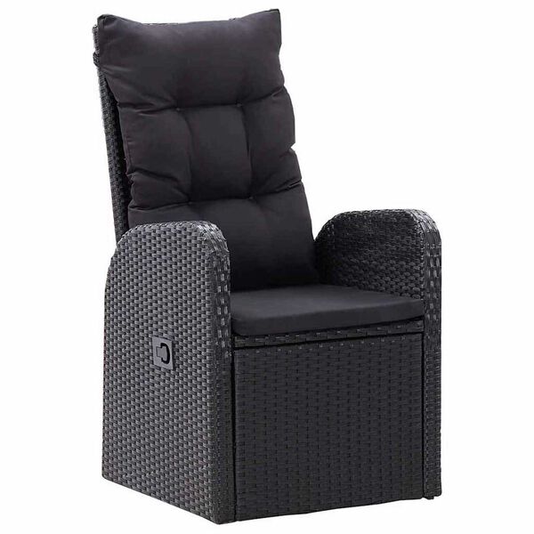 vidaXL Vrtni set za objed 7 pcs Crna poliratan