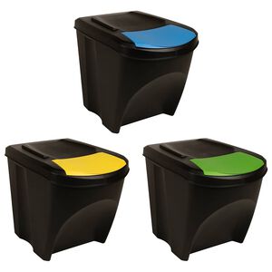vidaXL Složive kante za otpad 3 kom antracit 75 L