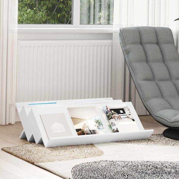 vidaXL Polica za časopise Bijelo 90 x 53 x 28,5 cm Konstruirano drvo