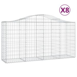 vidaXL Lučne gabionske ko&scaron;are 8 kom 200x50x100/120cm pocinčano željezo