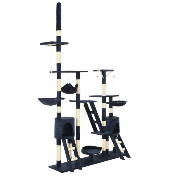 vidaXL Penjalica za mačke sa stupovima za grebanje od sisala 230 - 250 cm plava