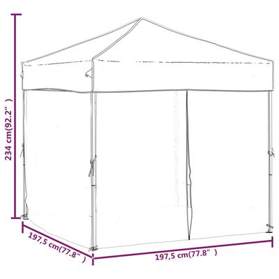 vidaXL Sklopivi šator za zabave s bočnim zidovima 2 x 2 m antracit