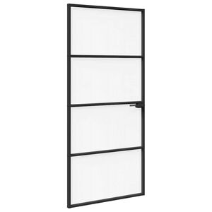 vidaXL Vrata za dom 93 x 201,5 x 3,5 cm Aluminij i kaljeno staklo