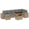 vidaXL 8-dijelni set vrtnih sofa od poliratana s jastucima bež
