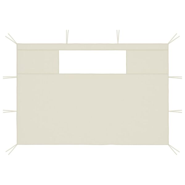 vidaXL Bočni zidovi za sjenicu s prozorima 2 kom krem (315306)