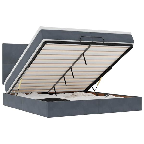 vidaXL Okvir kreveta s madracima tamnosivi 200x200cm bar&scaron;unasti