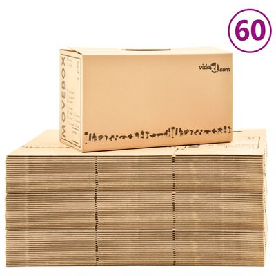 vidaXL Kutije za selidbu kartonske XXL 60 kom 60 x 33 x 34 cm