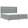 vidaXL Krevet s opruga kutije Svijetlo siva 200 x 200 cm tkanina