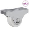 vidaXL Kaster 12 pcs Bijelo 42 x 11,5 x 29 mm Željezo