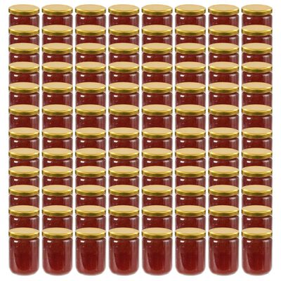 vidaXL Staklenke za džem sa zlatnim poklopcima 96 kom 230 ml