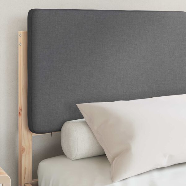 vidaXL Krevetni okvir s tapiciranim uzglavljem Tamno siva 150 x 200 cm
