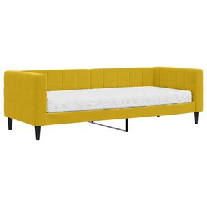 vidaXL Dnevni krevet s madracem žuti 80 x 200 cm bar&scaron;unasti