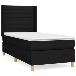 vidaXL Box spring krevet s madracem crni 90x190 cm od tkanine