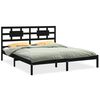 vidaXL Okvir za krevet od masivne borovine crni 160 x 200 cm