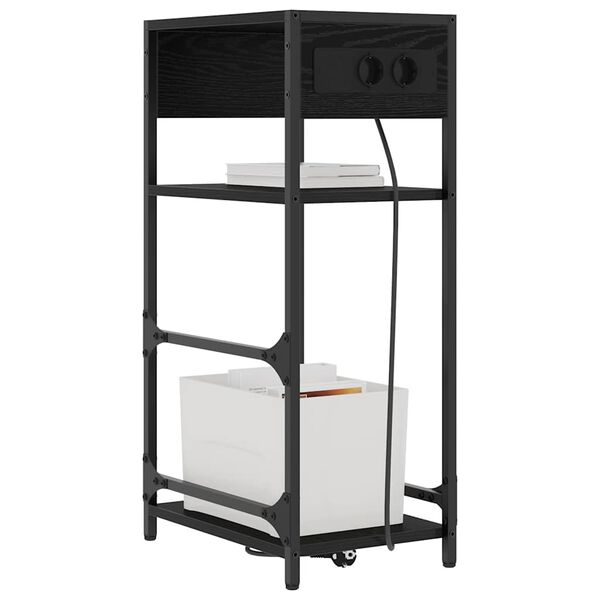 vidaXL Noćni ormar Crni hrast 40 x 27 x 76 cm Konstruirano drvo