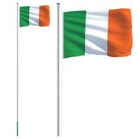 vidaXL Irska zastava i jarbol 6,23 m aluminijska