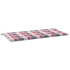 vidaXL Jastuk za vrtnu klupu crveni karirani 100x50x3cm tkanina Oxford