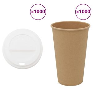 vidaXL papirnate šalice za kavu s poklopcima 1000 kom 16 oz 400 ml