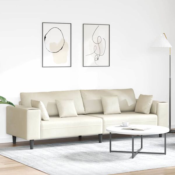 vidaXL Sofa s jastukom Krema 250 x 77 x 76 cm Bar&scaron;un