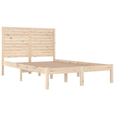 vidaXL Okvir za krevet od masivnog drva 140 x 190 cm