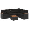 vidaXL 7-dijelni set vrtnih sofa od poliratana s jastucima crni