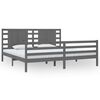 vidaXL Okvir za krevet od masivne borovine sivi 200 x 200 cm