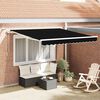 vidaXL Skrovita tenda Crna 300 x 250 cm Poliester i metal