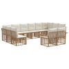 vidaXL Set vanjskih sofa 12 kom. Prirodna i krema bijela Poliester