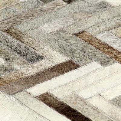 vidaXL Tepih od prave dlakave kože patchwork 80 x 150 cm sivo-bijeli