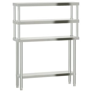 vidaXL Kuhinjski radni stol s policom 110x30x150 cm nehrđajući čelik