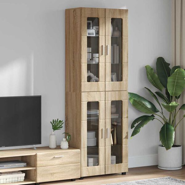 vidaXL Highboard s policom FLORIN Sonoma hrast 60 x 35 x 182 cm