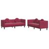 vidaXL 2-dijelni set sofa s jastucima crvena boja vina bar&scaron;unasti