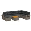 vidaXL 9-dijelni set vrtnih sofa od poliratana s jastucima sivi