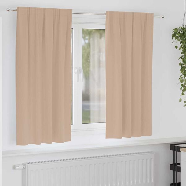 vidaXL Zavjese za blackout s prstenovima 2 pcs Sivo-smeđa 175 x 140 cm