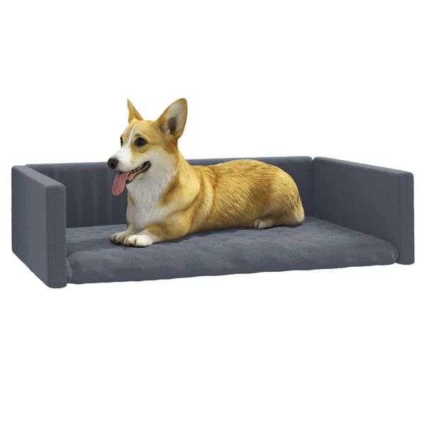vidaXL Krevet za pse za prtljažnik sivi 110x70 cm s izgledom platna