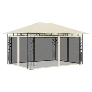 vidaXL Sjenica s mrežom protiv komaraca 4 x 3 x 2,73 m krem 180 g/m&sup2;