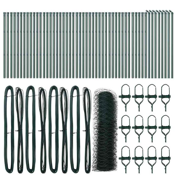 vidaXL Stup za ogradu Zelena 100 x 0,8 m (mreža 36 mm) Čelik i PVC