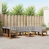 vidaXL Set vanjskih sofa s jastukom 11 pcs Prirodna i svijetlo siva