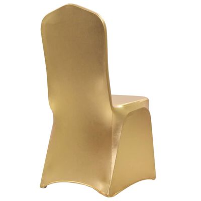 vidaXL Navlake za stolice 25 kom rastezljive zlatne