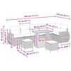 vidaXL Sjedeća garnitura za vrt s jastukom 9 pcs Siva Poli Ratan