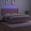 vidaXL Krevet box spring s madracem LED ružičasti 160x200cm bar&scaron;unasti