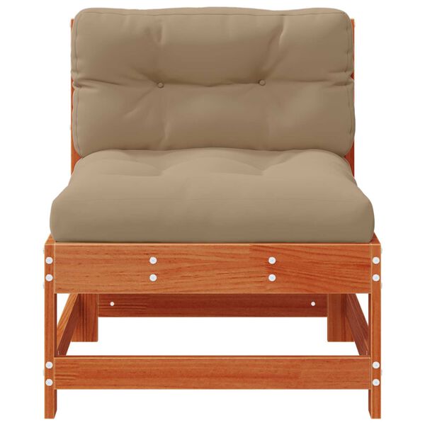 vidaXL Srednji kauč za vrt Masivna borovina Vosak Smeđa