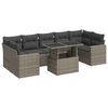 vidaXL 8-dijelni set vrtnih sofa od poliratana s jastucima sivi