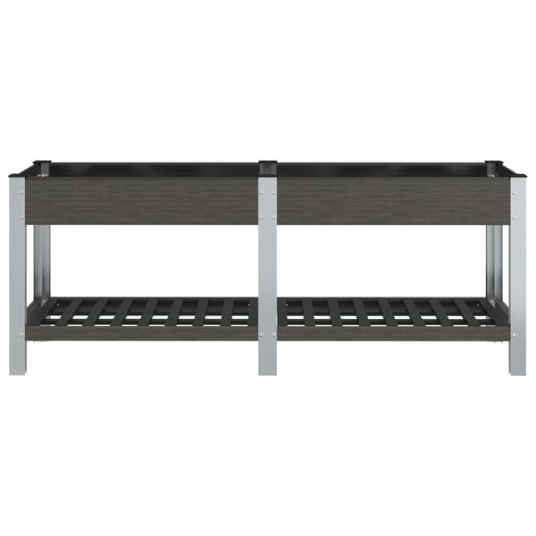 vidaXL Povi&scaron;ena vrtna gredica s policom siva 200x50x75 cm WPC