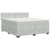 vidaXL Boxspring krevet s madracem Svjetlosiva 140 x 200 cm Bar&scaron;un