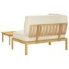 vidaXL Set sofe s jastukom Jednobojno 2 pcs Krema Čvrsto drvo akacije