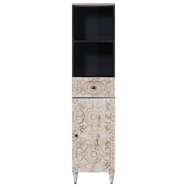 vidaXL Kupaonski ormar Bijelo 38 x 33,5 x 160 cm Čvrsto drvo manga