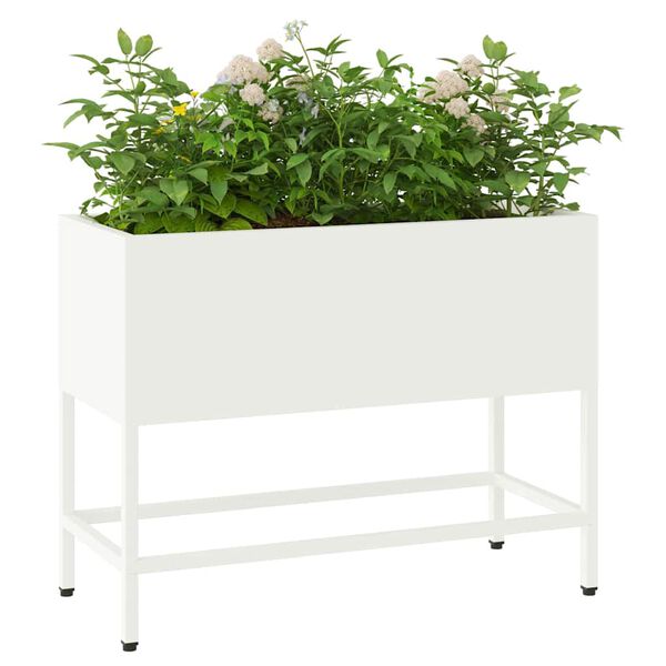 vidaXL Povišeni Vrtni Planter Bijelo 60 x 26 x 45 cm Čelik
