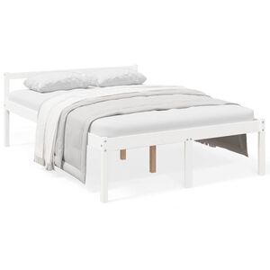 vidaXL Krevet za starije osobe bijeli 140 x 190 cm od masivne borovine
