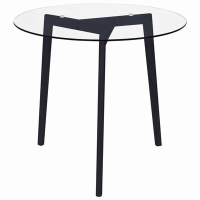 vidaXL Blagovaonski stol prozirni 80 cm od kaljenog stakla